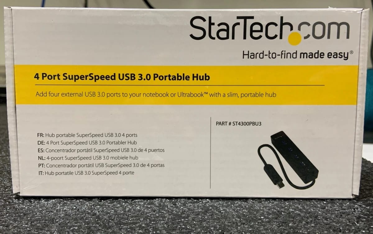 Hub portátil StarTech 4‑Port SuperSpeed USB 3.0