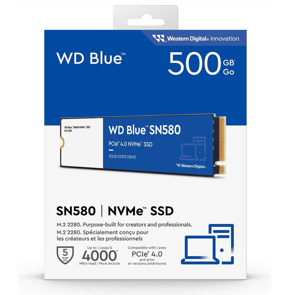 WD Blue SN580 NVMe SSD – 500 GB (PCIe Gen4)