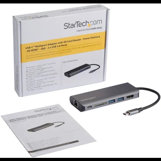 USB-C‑Multiport Adapter whith SD Card Reader– HDMI 4K - GbE - 2× USB 3.0 - Power Delivery