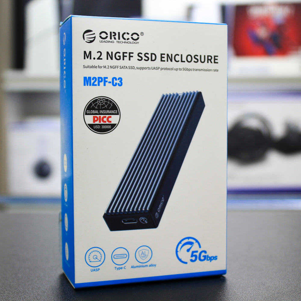 Lector Externo Orico para SSD M.2 NVMe/SATA – USB‑C Gen2 (Hasta 5 Gbps)