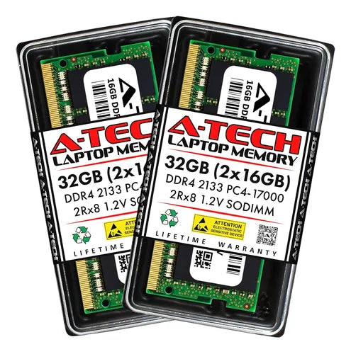 A‑TECH DDR4 32 GB (2 × 16 GB) – Kit de RAM para laptops