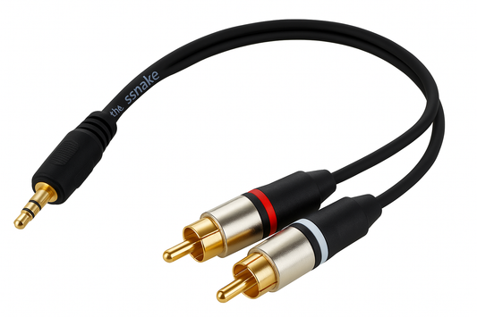 Mini‑Jack a 2 × RCA 1.5m