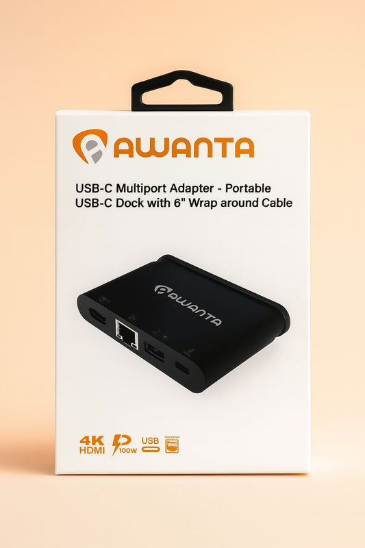 Adaptador Multipuerto USB-C Awanta AWA-7105BK – 4 en 1