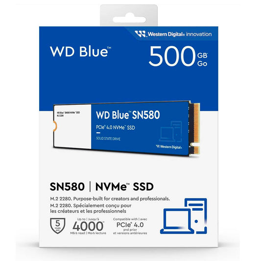 WD Blue SN580 NVMe SSD – 500 GB (PCIe Gen4)