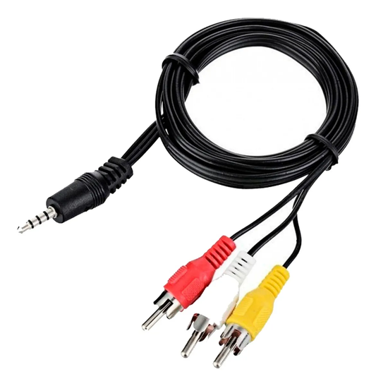 Cable de Audio 3.5 mm TRRS Macho → 3 RCA Macho (Rojo/Blanco/Amarillo) – 1 m